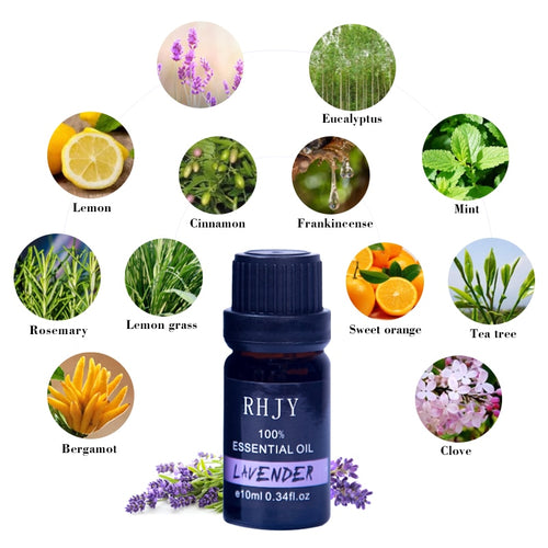 10ML Floral Fruity Essential Oil for Diffuser Aromatherapy Oil Mint Lemon Lavender Cinnamon Tea Tree Aroma Oil Help Sleep TSLM1